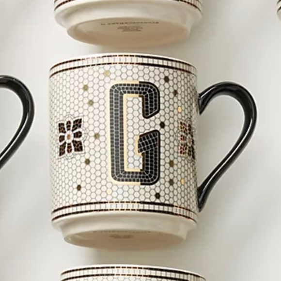 Anthropologie Other - Anthropologie Tiled Margot Monogram “G” Mug